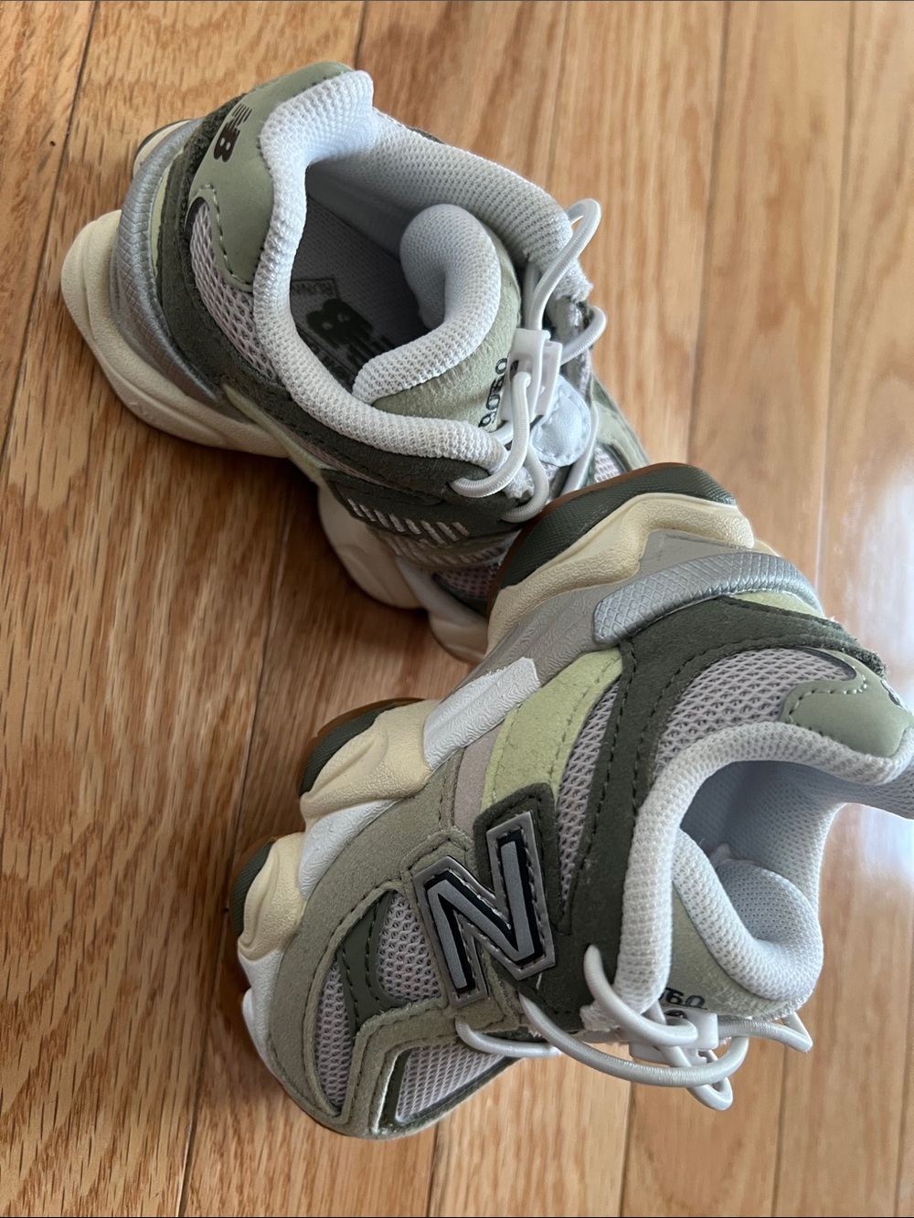 New Balance Olive and White Knit Kids Sneaker - IV9060FO - Picture 3 of 4